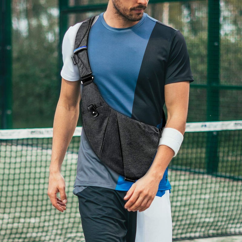 MRang Sling Crossbody Bag Travel Anti Theft Safe Bag RFID Blocking for Men Women Waterproof Blackï¼ˆsize 14x 8.5x1 Inchï¼‰ - Image 3